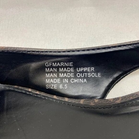 Guess GFMarnie Slingback Flats Women's 6.5 Brown Black Logo Pointed Toe Shoes - Picture 14 of 16